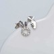 JASSY 925 Sterling Silver Cute Ear Stud Rabbit Carrot Zirconia Earring for Women