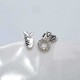 JASSY 925 Sterling Silver Cute Ear Stud Rabbit Carrot Zirconia Earring for Women