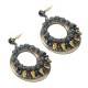 JASSY Ethnic Crystal Round Ear Drop Earring Hoop Statement Earring For Women