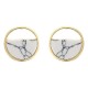 JASSY Fashion 18K Gold Plated Earrings Geometric Round Marbled White Stone Earring for Women