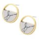 JASSY Fashion 18K Gold Plated Earrings Geometric Round Marbled White Stone Earring for Women