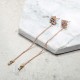 JASSY Sweet Rose Gold Tassel Ear Drop Colorful Zirconia Charm Long Earring for Women