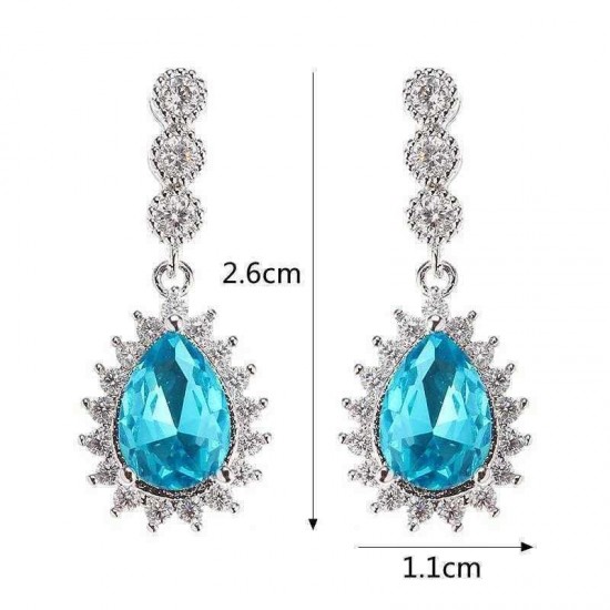 JASSY Zircon Crystal Dangle Earrings 12 Months Birthstone Birthday Stone Earring for Women