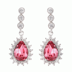 JASSY Zircon Crystal Dangle Earrings 12 Months Birthstone Birthday Stone Earring for Women