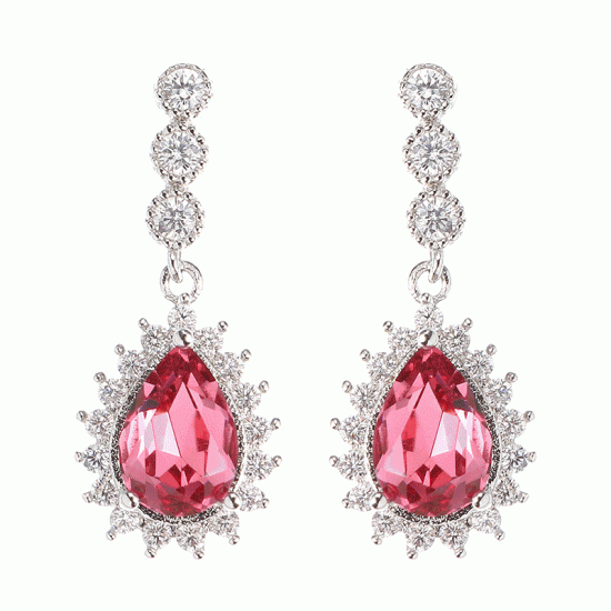 JASSY Zircon Crystal Dangle Earrings 12 Months Birthstone Birthday Stone Earring for Women