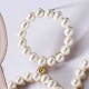 JASSY® 18K Gold Plated Full Pearls Geometric Double Circle Hoop Ear Drop Earring Gift for Women