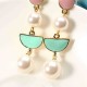 JASSY® 18K Gold Plated Pearl Ear Drop Sweet Cute Geometric Earring For Women Jewelry