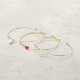 JASSY® 3 Pcs/ Set Womens Bangle Bracelets Heart Pearl Ballet Charm Bracelet