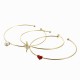 JASSY® 3 Pcs/ Set Womens Bangle Bracelets Heart Pearl Ballet Charm Bracelet