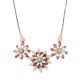 JASSY® Elegant Earring Necklace Jewelry Set Multi Crystal Pink Flowers Exquisite Jewelry for Women