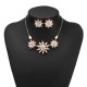 JASSY® Elegant Earring Necklace Jewelry Set Multi Crystal Pink Flowers Exquisite Jewelry for Women