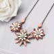 JASSY® Elegant Earring Necklace Jewelry Set Multi Crystal Pink Flowers Exquisite Jewelry for Women