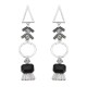 JASSY® Fashion Women Ear Drop Earring Luxury Platinum Plated Geometric Black White Earring