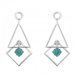 JASSY® Hollow Zircon Triangle Turquoise Geometric Ear Drop Earring Gift For Women