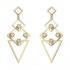 JASSY® Luxury Geometric Long Ear Drop 18K Gold Crystal Golden Earring For Women