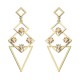 JASSY® Luxury Geometric Long Ear Drop 18K Gold Crystal Golden Earring For Women