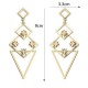 JASSY® Luxury Geometric Long Ear Drop 18K Gold Crystal Golden Earring For Women