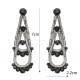 JASSY® Steampunk Women Earrings Retro Antique Silver Plated Black Gemstone Double Layer Earring