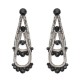 JASSY® Steampunk Women Earrings Retro Antique Silver Plated Black Gemstone Double Layer Earring