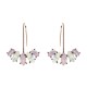 JASSY® Women Elegant Earring Platinum and Rose Gold Plated Gemstone Flower Leaf Anallergic Ear Drop