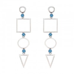 JASSY® Women's Trendy Hollow Geometric Light Blue Opal Resin Long Drop Earring