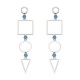 JASSY® Women's Trendy Hollow Geometric Light Blue Opal Resin Long Drop Earring