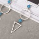 JASSY® Women's Trendy Hollow Geometric Light Blue Opal Resin Long Drop Earring