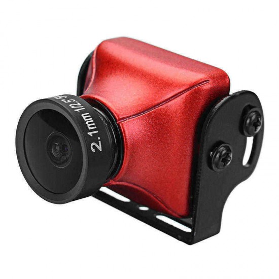 JJA-CM1200 1/3 CMOS 1200TVL Mini FPV Camera 2.1mm Lens 16:9 PAL/NTSC Black/Red For RC Drone