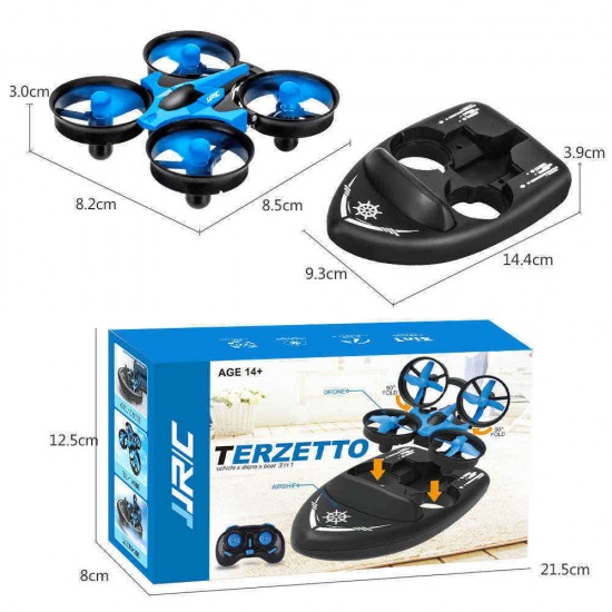 JJRC H36F Terzetto 1/20 2.4G 3 In 1 RC Vehicle Flying Drone Land Driving Boat RTR Model