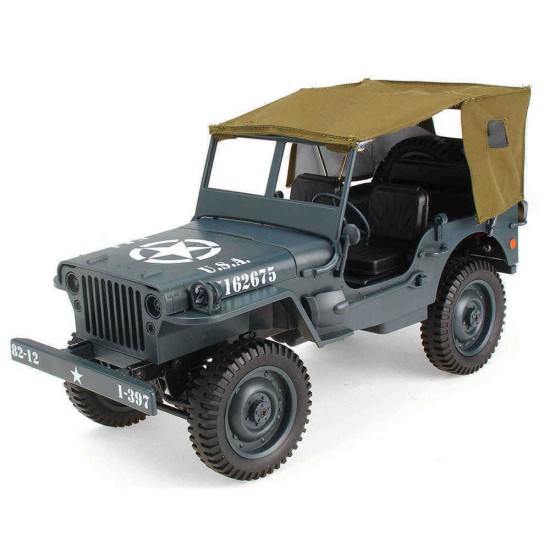 JJRC Q65 2.4G 1/10 Jedi Proportional Control Crawler Military Truck 4WD Off-Road RC Car With Canopy LED Light