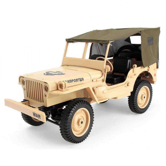 JJRC Q65 2.4G 1/10 Jedi Proportional Control Crawler Military Truck 4WD Off-Road RC Car With Canopy LED Light