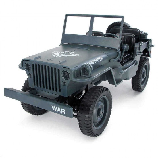 JJRC Q65 2.4G 1/10 Jedi Proportional Control Crawler Military Truck 4WD Off-Road RC Car With Canopy LED Light