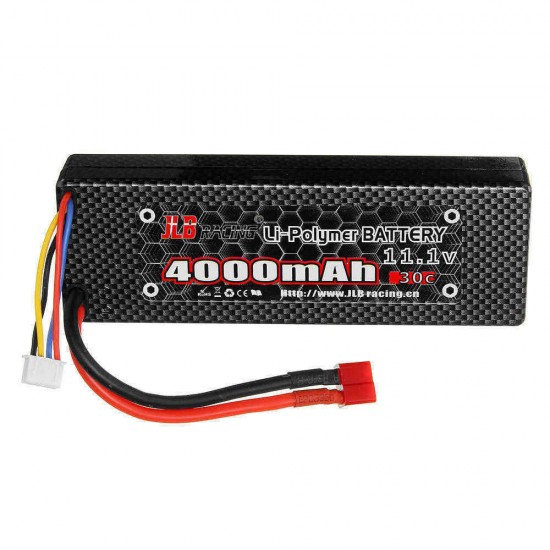 JLB Racing 11.1V 4000mAh 30C 3S Lipo Battery T Plug for 11101 21101 31101 J3 1/10 Rc Car