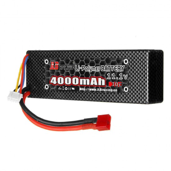 JLB Racing 11.1V 4000mAh 30C 3S Lipo Battery T Plug for 11101 21101 31101 J3 1/10 Rc Car