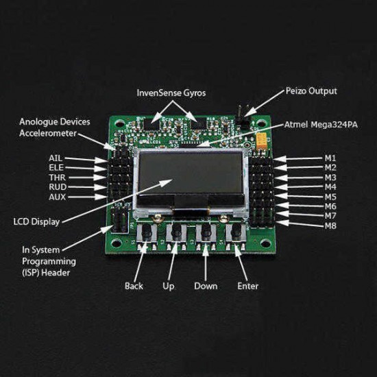 KK2.1.5 LCD Flight Control Board V1.17S1PRO 6050MPU 644PA for RC Airplane FPV Racing Drone