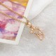 Kuniu 18K Gold Plated Cute Foot Crystal Pendant Necklace Chain