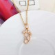 Kuniu 18K Gold Plated Cute Foot Crystal Pendant Necklace Chain