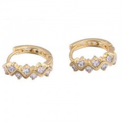 Kuniu Elegant Gold Plated Crystal Rhinestone Hoop Earrings For Women