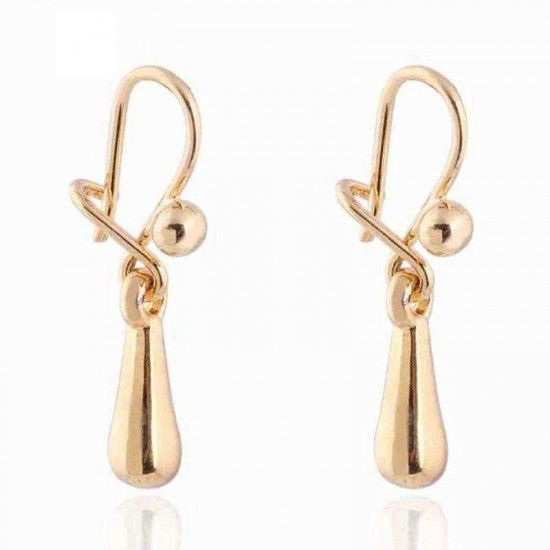 Kuniu Simple 18k Gold Plated Waterdrop Dangle Pendant Earrings