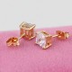 Kuniu Unisex Clear Square Cubic Zircon Crystal Ear Stud Earrings