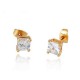 Kuniu Unisex Clear Square Cubic Zircon Crystal Ear Stud Earrings