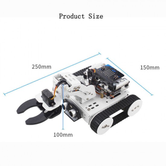 LOBOT 4 IN 1 Micro:bit Smart Programmable PC APP Control Tracking RC Robot Car