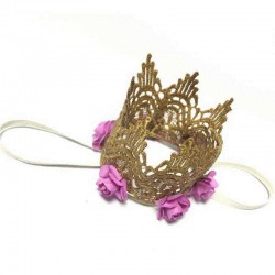 Lace Crown Rose Flowers Children Party Hat Princess Decoration Headband