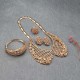 Leaf Hollow Out Collar Shape Necklace Earrings Ring Bracelet Jewelry Set