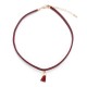 Leather Belt Short Collar Cord Tassel Collar Necklaces