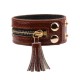 Leather Zipper Wide Tassel Bracelets For Women