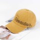 Letter Embroidered Washed Denim Baseball Cap Men Women Street Outdoor Visor Cap