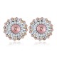 Luxury Crystal Rhinestone Stud Earring Bohemian Flower Charm Colorful Piercing Earrings for Women