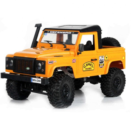 MN-90 1/12 2.4G 4WD Rc Car W/ Front LED Light 2 Body Shell Roof Rack Crawler Monster Truck RTR Toy