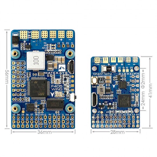 Matek Systems F411-WING (New) STM32F411 Flight Controller Built-in OSD for RC Airplane